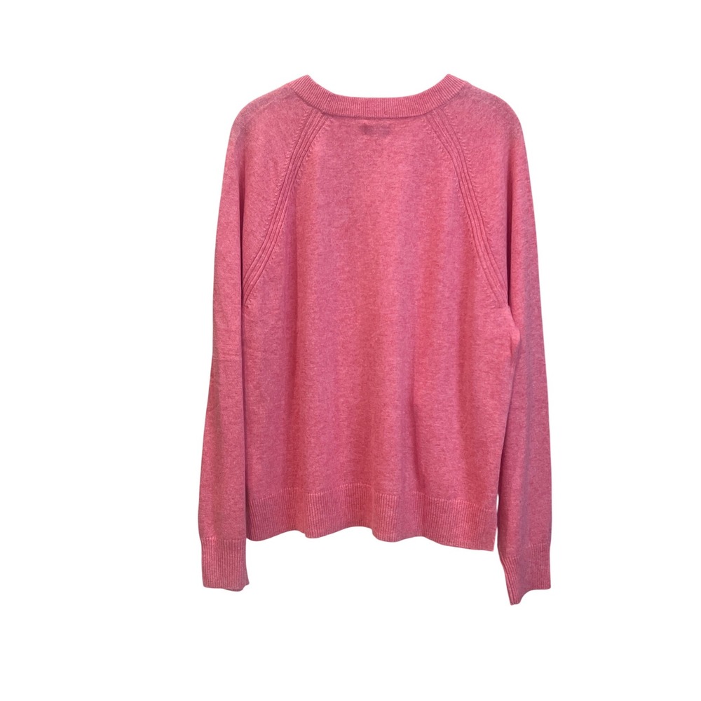 J.Crew Pink Raglan Crewneck Wool Blend Knit Sweater CL495 Mens Large NEW - Picture 4 of 5